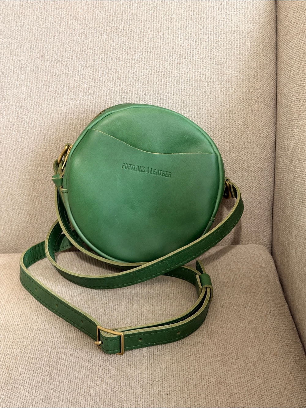 New Portland Leather Goods Almost Perfect Circle Crossbody in Cowboy Mint